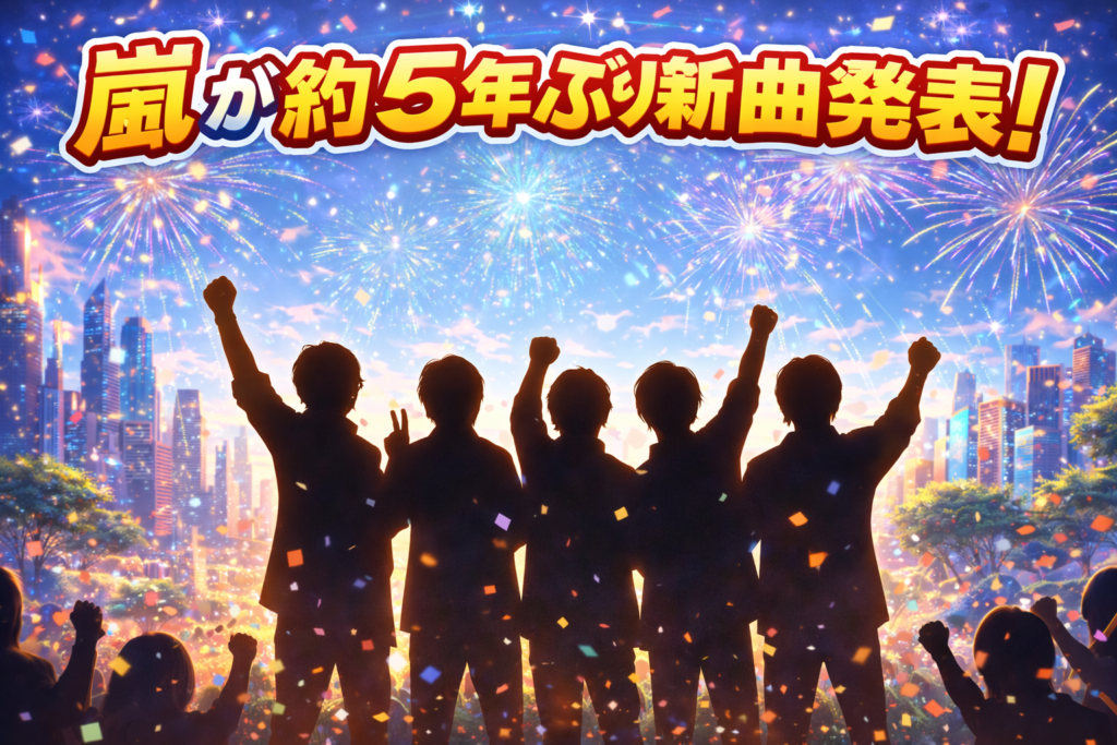 嵐が約5年ぶりに新曲「Five」を発表したことをイメージしたシルエットのアイキャッチ画像