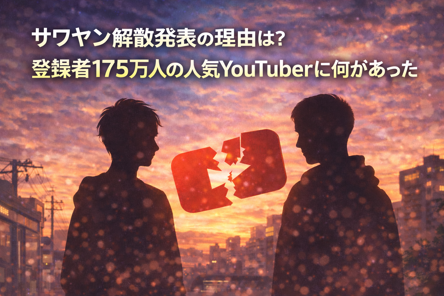 サワヤンチャンネル解散を伝えるシルエット人物のアイキャッチ画像