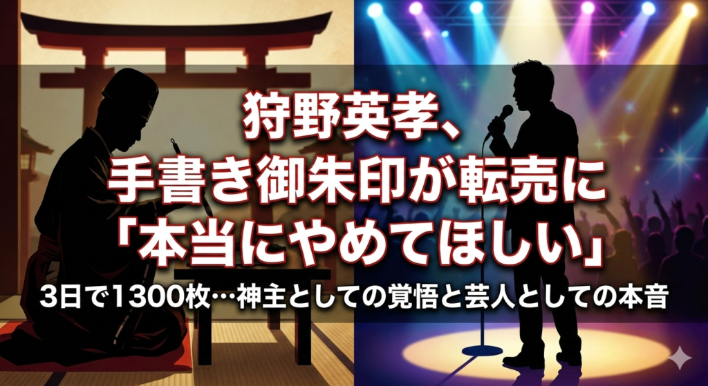 神社で御朱印を書く様子をイメージした画像