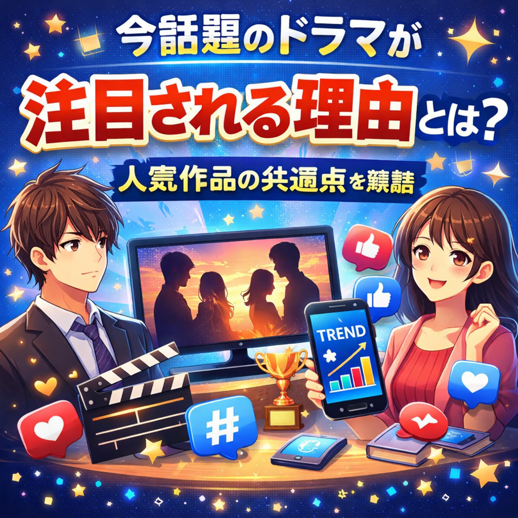 今話題のドラマが注目される理由や人気作品の共通点を解説したアイキャッチ画像