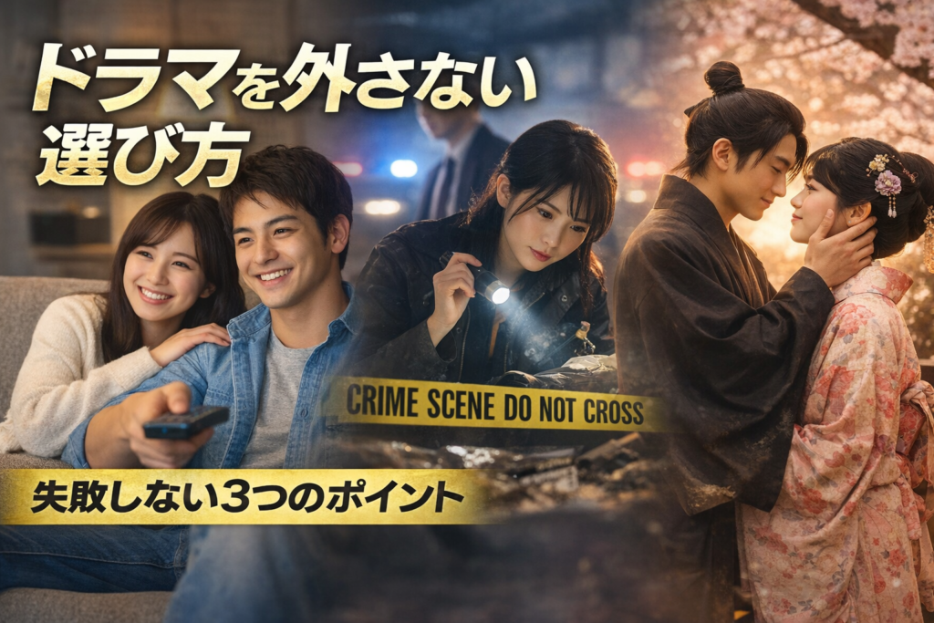 ドラマを外さない選び方と失敗しない3つのポイントを解説するアイキャッチ画像