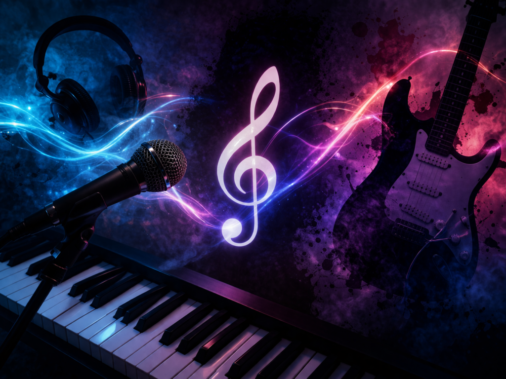 ちゃんみなの音楽スタイルをイメージしたステージと人物シルエットの画像