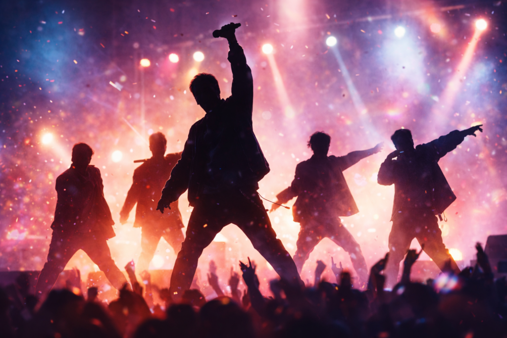 EXILEのライブパフォーマンスをイメージしたシルエット画像